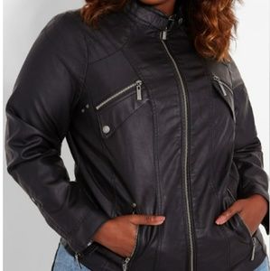 Vegan leather biker jacket